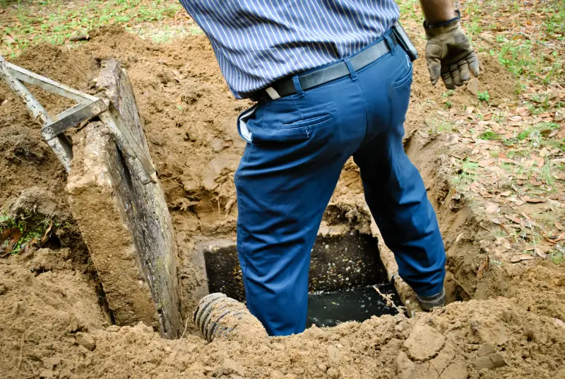 Opening the septic tank